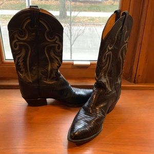 Vintage Tony Lama Teju Lizard cowboy boots